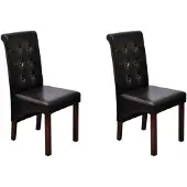 vidaXL Chaise de salle à manger 2 pcs. Marron similicuir