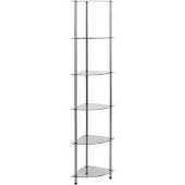 vidaXL Étagère à 6 niveaux Transparent 30x30x160 cm Verre trempé