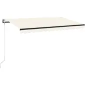 vidaXL Store automatique rétractable 400x350 cm Crème