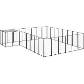 vidaXL Chenil Noir 15,73 m² Acier