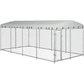vidaXL Niche extérieure pour chiens avec toit 8x4x2,3 m