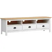 vidaXL Armoire TV Hill Blanc 158x40x47 cm Pin massif