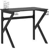 vidaXL Bureau de jeu avec piètement en K noir 90x60x75 cm