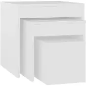 vidaXL Tables gigognes 3 pcs Blanc Aggloméré