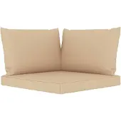 vidaXL Coussins de palette lot de 3 beige tissu oxford