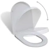 vidaXL Siège de toilette avec abaissement automatique Blanc Carré