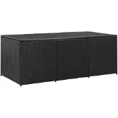 vidaXL Coffre de jardin Poly rotin 180x90x70 cm noir