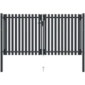 vidaXL Portail double en acier 300x150 cm anthracite