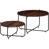 vidaXL Ensemble de tables basses 2 pièces en bois massif 60 x 35 cm