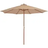 vidaXL Parasol avec mât en bois 300 cm Taupe