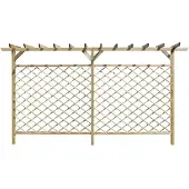 vidaXL Clôture de jardin en treillis avec partie supérieure de pergola en bois
