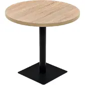 vidaXL Table de bistrot MDF et acier ronde 80 x 75 cm aspect chêne