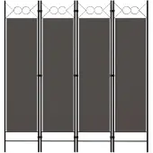 vidaXL Cloison de séparation 4 panneaux Anthracite 160 x 180 cm