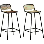 vidaXL Chaises de bar 2 pcs. Vieux bois massif