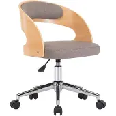vidaXL Chaise de salle à manger pivotante Taupe bois courbé et tissu