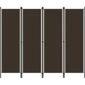 vidaXL Cloison de séparation 4 panneaux Marron 200x180 cm