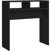 vidaXL Table console noir 78x30x80 cm bois d'ingénierie