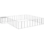 vidaXL Chenil Argenté 31,46 m² Acier