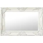 vidaXL Miroir mural style baroque 60x40 cm Blanc