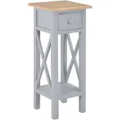 vidaXL Table d'appoint Gris 27 x 27 x 65,5 cm Bois