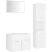 vidaXL Ensemble de meubles de salle de bain blanc en bois composite
