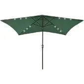 vidaXL -Parasol avec LEDs et Stahlpol 2x3 m Grün