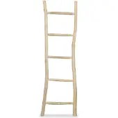 vidaXL Porte-serviette avec 5 barreaux Teck 45 x 150 cm Naturel
