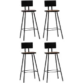 vidaXL Tabouret de bar 4 pcs. Vieux bois massif