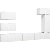 vidaXL 8 Piece TV Cabinet Set White Engineered Wood
