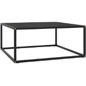 vidaXL Table basse noire avec verre noir 80x80x35 cm