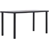 vidaXL Table de salle à manger noire et gris béton 140 x 70 x 75 cm MDF