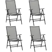 vidaXL Chaises pliantes 4 pcs. Mesh acier anthracite