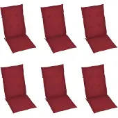 vidaXL Coussin pour chaise de jardin à haut dossier 6 pcs. Rouge vin 120x50x3 cm