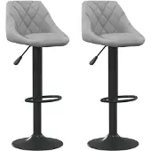 vidaXL Tabouret de bar 2 pcs velours gris clair
