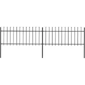 vidaXL Clôture de jardin avec pointes de lance Acier 3,4 x 0,8 m Noir