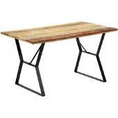 vidaXL Table de salle à manger 140x80x76 cm Vieux bois massif