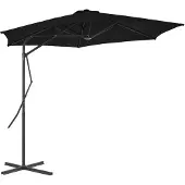 vidaXL Parasol avec mât en acier 300x230 cm noir
