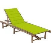 vidaXL Bain de soleil de jardin avec support en bambou