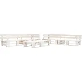 vidaXL Ensemble de salon en bois pour palettes, 6 pièces, blanc