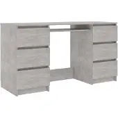 vidaXL Bureau gris béton 140x50x77 cm Bois composite