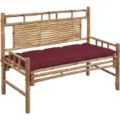 vidaXL Banc de jardin avec coussin 120 cm Bambou