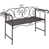 vidaXL Banc de jardin 132 cm acier antique brun