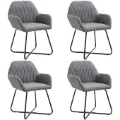 vidaXL Chaises de salle à manger 4 pcs. Tissu gris foncé