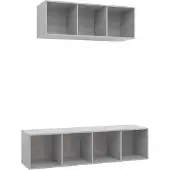 vidaXL Ensemble d'armoires TV 2 pièces gris béton Bois composite