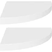 vidaXL Étagères d'angle flottantes 2 pièces Blanc 35x35x3,8 cm MDF