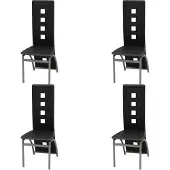 vidaXL Chaises de salle à manger 4 pcs. noir similicuir