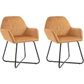 vidaXL Chaises à manger lot de 2 Crème Velours249806