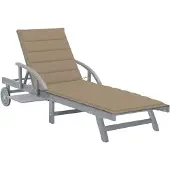 vidaXL Bain de soleil en acacia avec revêtement en beige