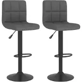 vidaXL Tabouret de bar 2 pcs. Tissu gris foncé