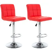 vidaXL Tabouret de bar 2 pcs. Simili cuir rouge